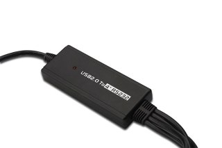 Konwerter/Adapter USB 2.0 do 4x RS232 (DB9) z kablem USB A M/Ż dł. 1,5m Digitus