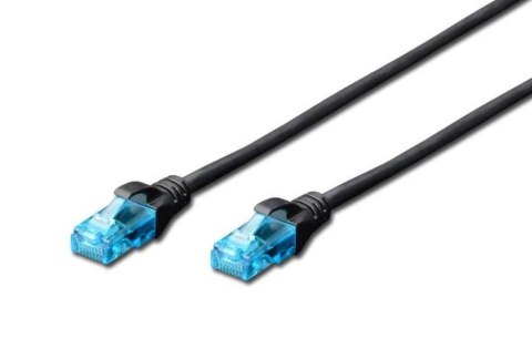 Patch cord RJ45-RJ45, kat.5e, U/UTP, AWG 26/7, PVC, 0.25m, czarny Digitus