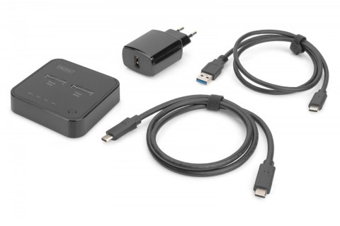 Podwójna stacja dokująca do dysków SSD M.2 NVMe z funkcją klonowania offline, USB-C, Czarna Digitus