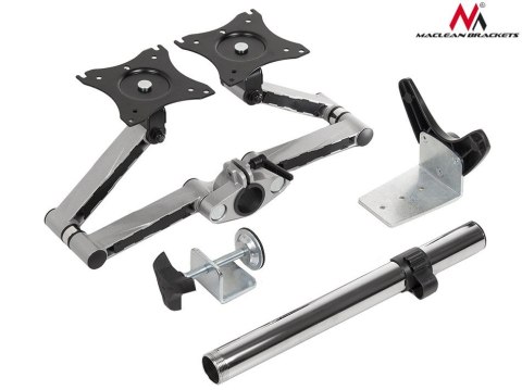 Uchwyt biurkowy do dwóch monitorów LCD MC-714 13-27" 8kg aluminiowy Maclean