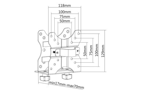 Uchwyt do montażu komputerów MiniPC za monitorem, VESA 75x75, 100x100, max. obciążenie: 5kg Digitus