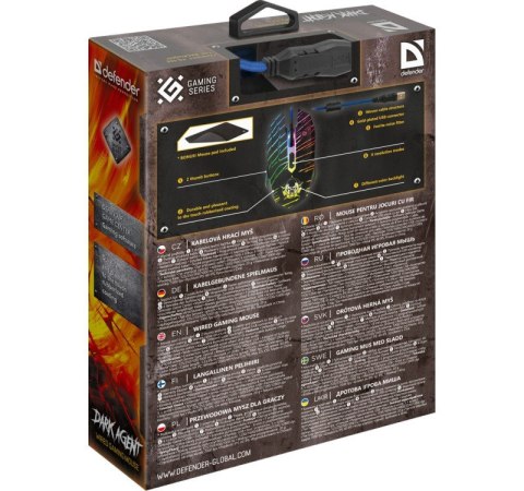 Mysz gamingowa przewodowa DARK AGENT GM-590L 12800 dpi 6P Defender