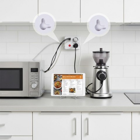 Listwa zasilająca 2 gniazda MCE387 W 3xUSB, 110-240V AC 50/60Hz, 2.1A max 2500W, 1.5m, biała Maclean