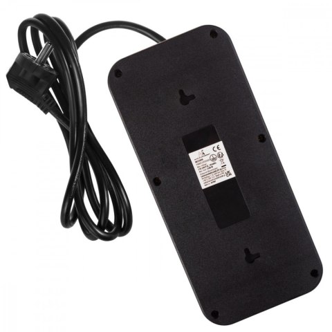 Listwa zasilająca MCE389 B 6 gniazd 4xUSB-A, 1xUSB-C 110-240V AC 50/60Hz, 2.1A max 2500W, czarna Maclean