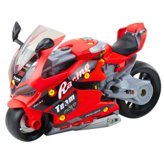 Motocykl Do Rozkręcania 2w1 DIY Warsztat Światła Dźwięki Dym Czerwony 43cm LEAN Toys