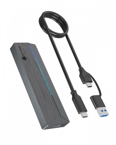 Obudowa dysku IB-1826MCL-CU31 M.2 NVMe i SATA obudowa, RGB lighting, USB 3.2 Gen 2, 10 Gbps IcyBox