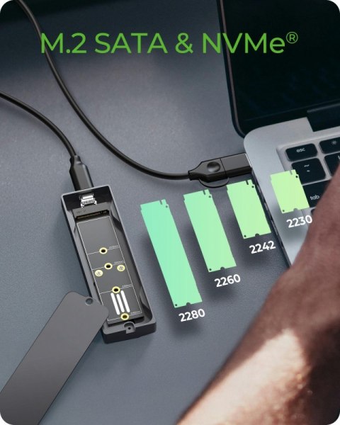 Obudowa dysku IB-1826MCL-CU31 M.2 NVMe i SATA obudowa, RGB lighting, USB 3.2 Gen 2, 10 Gbps IcyBox