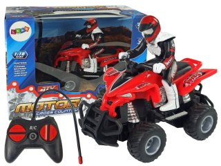 Quad Zdalnie Sterowany Czerwony 1:16 Na Baterie LEAN Toys