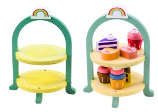Zestaw Słodyczy Ciasta Babeczki Stojak Drewniany LEAN Toys
