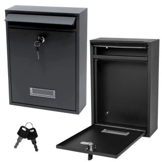 Skrzynka Pocztowa Na Listy Stal Ocynkowana Czarna 32x21,5x8,5cm LEAN