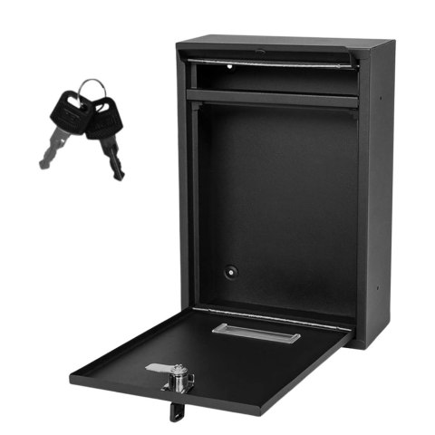 Skrzynka Pocztowa Na Listy Stal Ocynkowana Czarna 32x21,5x8,5cm LEAN