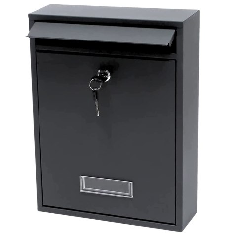 Skrzynka Pocztowa Na Listy Stal Ocynkowana Czarna 32x21,5x8,5cm LEAN