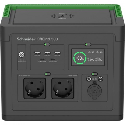 Stacja zasilania PPS500-GR Schneider OffGrid Portable Power Station 500, 517Wh Lithium-ion, 2 Schuko, Sinewave APC