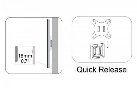 Uchwyt ścienny pojedynczy, 1xLCD, max. 27", max. obciążenie 18kg, poziomnica Digitus