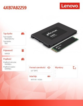Dysk SSD 2.5 5400P 480GB RI SATA 4XB7A82259 Lenovo
