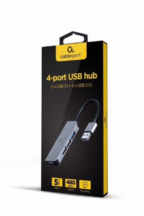 Hub 4-portowy USB (3xUSB 2.0, USB 3.1) Gembird