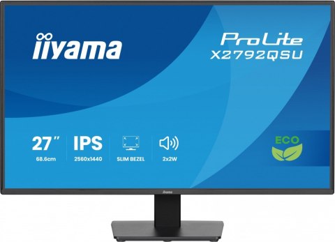 Monitor 27 cali X2792QSU-B1 IPS,QHD,120Hz,HDMI,DP, 350cd,1500:1, cienkie ramki, 2xUSB 3.2, ErP B IIYAMA