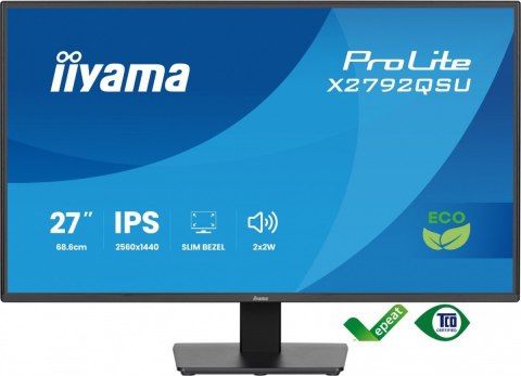 Monitor 27 cali X2792QSU-B1 IPS,QHD,120Hz,HDMI,DP, 350cd,1500:1, cienkie ramki, 2xUSB 3.2, ErP B IIYAMA