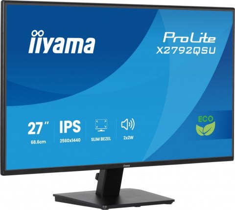 Monitor 27 cali X2792QSU-B1 IPS,QHD,120Hz,HDMI,DP, 350cd,1500:1, cienkie ramki, 2xUSB 3.2, ErP B IIYAMA