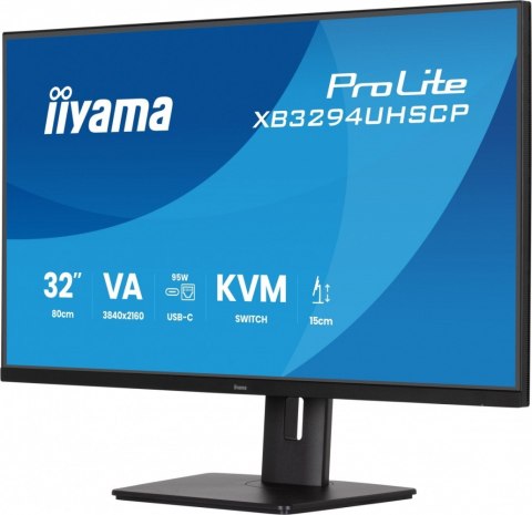 Monitor 31.5 cala XB3294UHSCP-B1.4K,VA,2xHDMI,DP,USB-C dock 95W, PIP,RJ45, 400cd, 2ms, 4xUSB, KVM,Sync,2x5W, HAS (150) PIVOT, IIYAMA