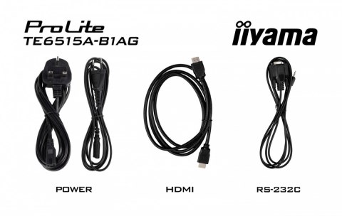 Monitor 65 cali TE6515A-B1AG IPS,4K,40pkt,550cd,DeepContrast-IR+, HDMI x2,DP,USB-C, 2 x 20W, OPS Slot x1, 5xUSB, 2xRJ45,8-Arr IIYAMA