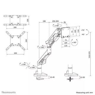 Uchwyt do monitora DS70-256BL1 Gaming 24-57 2-30KG Neomounts