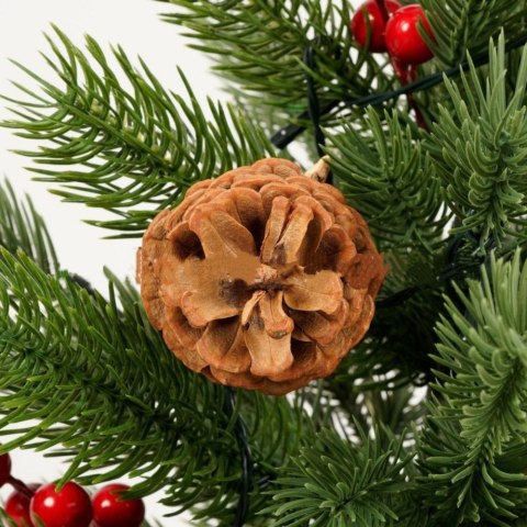 Choinka Ozdobna Dekoracyjna Sztuczna Czerwona Jarzębina Lampki LED 60 x 20 cm LEAN