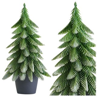 Choinka Ozdobna Dekoracyjna Sztuczna W Doniczce Srebrne Wykończenie 22 x 10 cm LEAN