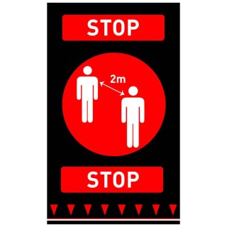 Mata podłogowa ostrzegawcza ZACHOWAJ ODSTĘP 900 mm Hendi