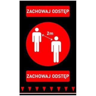 Mata podłogowa ostrzegawcza ZACHOWAJ ODSTĘP 900 mm Hendi