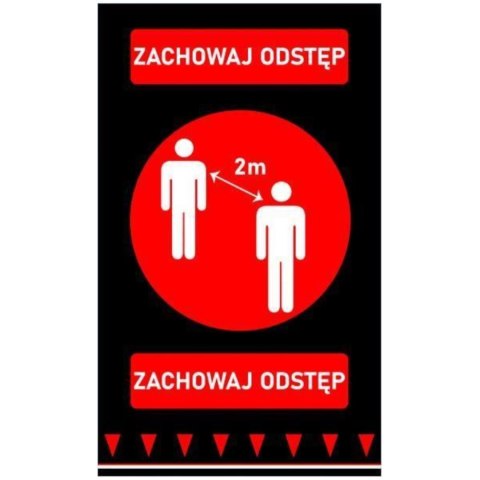 Mata podłogowa ostrzegawcza ZACHOWAJ ODSTĘP 900 mm Hendi