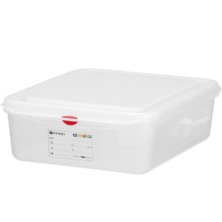 Pojemnik spożywczy GN 1/2 z etykietą pokrywką 10 l 325x265x150 mm Hendi
