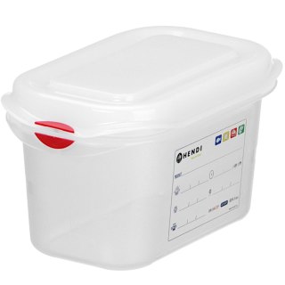 Pojemnik spożywczy GN 1/9 z etykietą pokrywką 0.6 l 176x108x65 mm Hendi