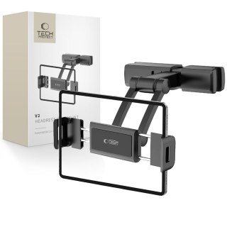 Uchwyt samochodowy do smartfona tabletu na zagłówek V2 - czarny Tech-Protect