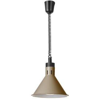 Lampa do podgrzewania potraw wisząca stożkowa śr. 275 mm 250 W - beżowa Hendi