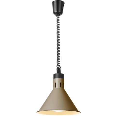 Lampa do podgrzewania potraw wisząca stożkowa śr. 275 mm 250 W - beżowa Hendi