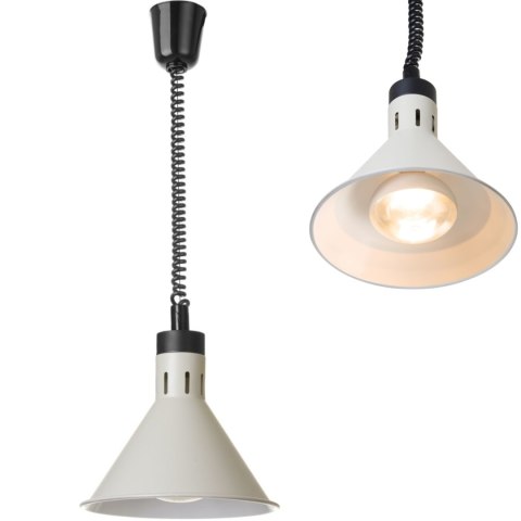 Lampa do podgrzewania potraw wisząca stożkowa śr. 275 mm 250 W - biała Hendi