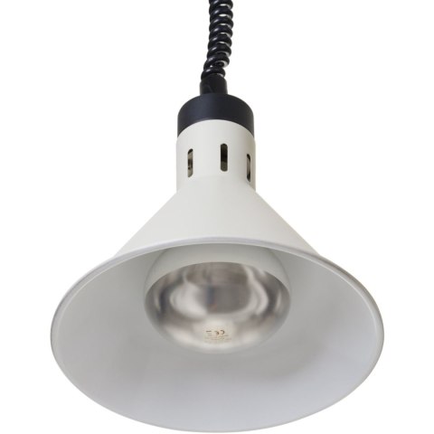 Lampa do podgrzewania potraw wisząca stożkowa śr. 275 mm 250 W - biała Hendi