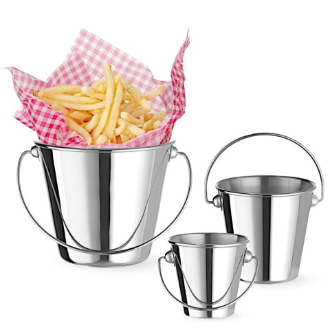 Mini wiaderko z uchwytem do serwowania przekąsek stalowe śr. 75x66 mm Hendi