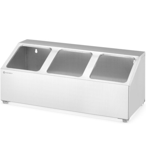Stojak ekspozytor stalowy na pojemniki gastronomiczne 3x GN 1/6 Hendi