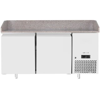 Stół chłodniczy do pizzy z granitowym blatem rantem 2-drzwiowy 250 l 250 W 151x80x88 cm ARKTIC