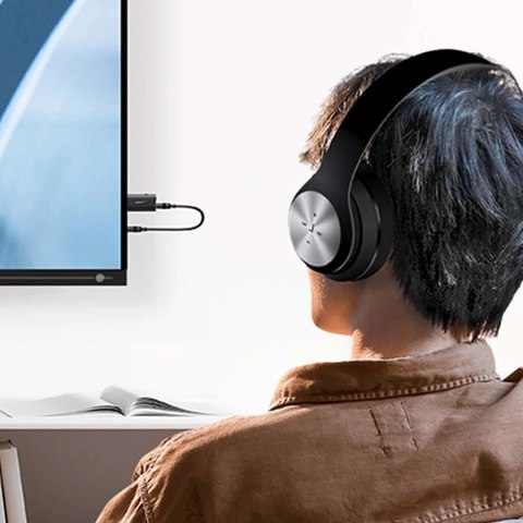 Transmiter bezprzewodowy nadajnik + odbiornik Bluetooth 5.1 adapter audio 3.5mm mini jack czarny UGREEN