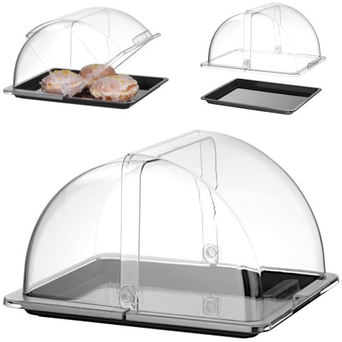 Witrynka taca ekspozycyjna bufetowa z pokrywą roll-top GN 1/2 Hendi