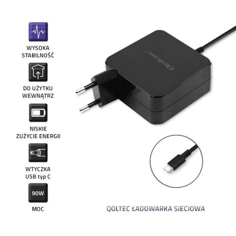 Zasilacz sieciowy 90W 20.3V 4.5A USB-C Qoltec