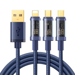 3w1 kabel przewód USB - USB-C / Lightning / micro USB 3.5 A 1.2m niebieski JOYROOM