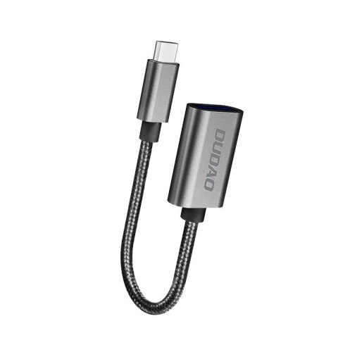 Adapter przejściówka kabel OTG z USB na USB-C szary DUDAO