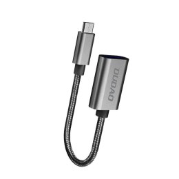 Adapter przejściówka kabel OTG z USB na micro USB szary DUDAO