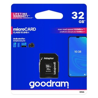 Karta pamięci Microcard 32GB micro SD HC UHS-I class 10 + adapter SD Goodram