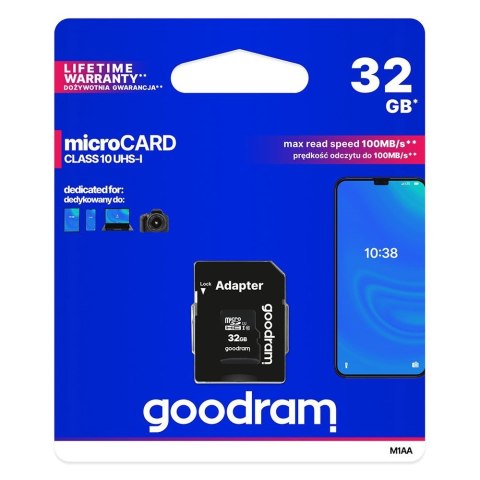 Karta pamięci Microcard 32GB micro SD HC UHS-I class 10 + adapter SD Goodram