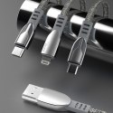 Wytrzymały przewód kabel pleciony USB - micro USB 5A 1m szary DUDAO